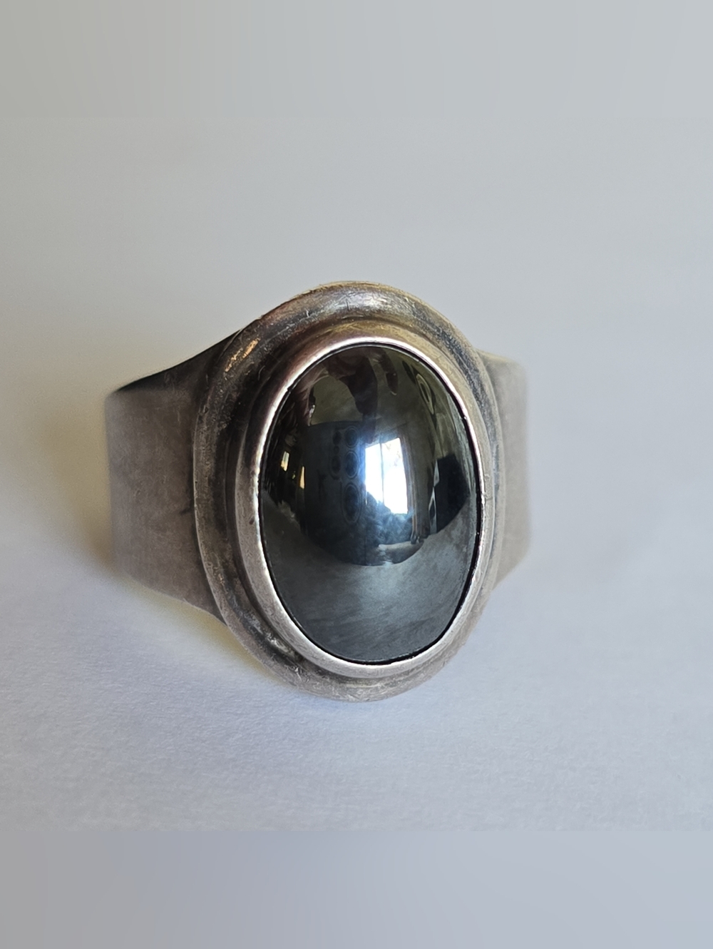 Vintage 925 Sterling Silver Hematite Ring